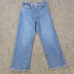 Levi's Ribcage Straight Ankle Womens 28x27 Blue High Rise Button Fly